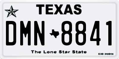 TX license plate DMN8841