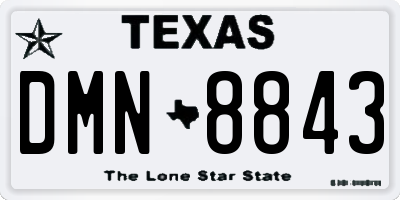TX license plate DMN8843