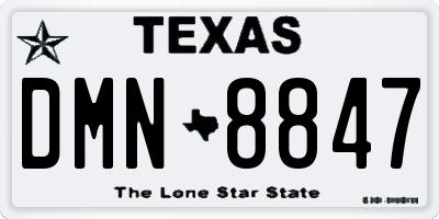 TX license plate DMN8847