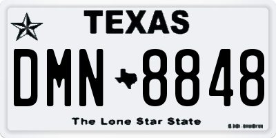TX license plate DMN8848