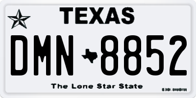 TX license plate DMN8852