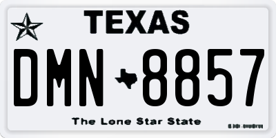 TX license plate DMN8857