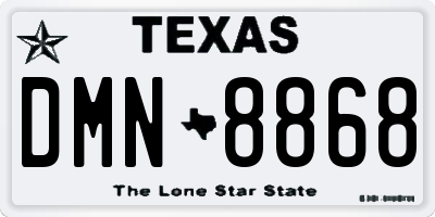 TX license plate DMN8868