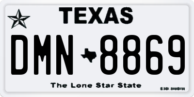 TX license plate DMN8869