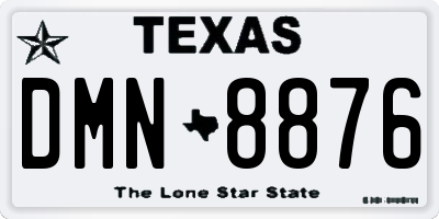 TX license plate DMN8876