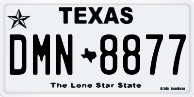 TX license plate DMN8877