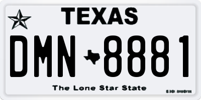 TX license plate DMN8881