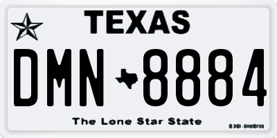 TX license plate DMN8884