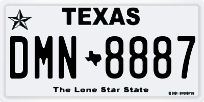 TX license plate DMN8887