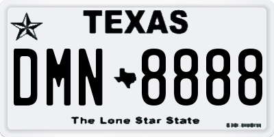 TX license plate DMN8888