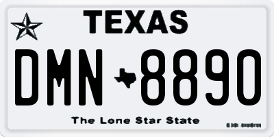 TX license plate DMN8890