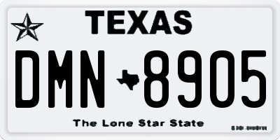 TX license plate DMN8905