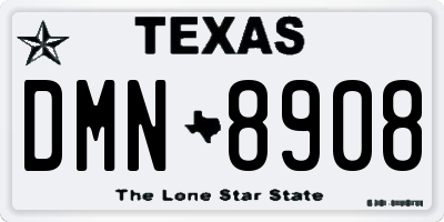 TX license plate DMN8908