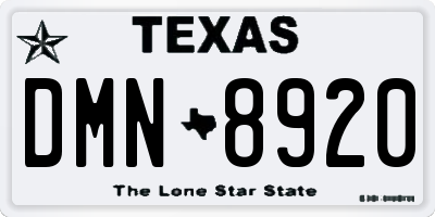 TX license plate DMN8920