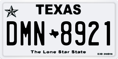 TX license plate DMN8921