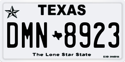 TX license plate DMN8923