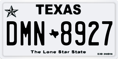 TX license plate DMN8927