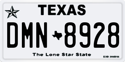 TX license plate DMN8928