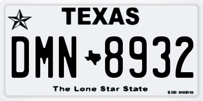 TX license plate DMN8932