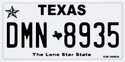 TX license plate DMN8935