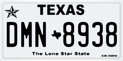 TX license plate DMN8938