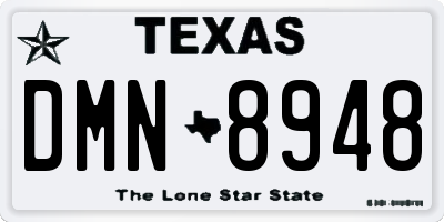 TX license plate DMN8948