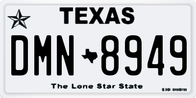 TX license plate DMN8949
