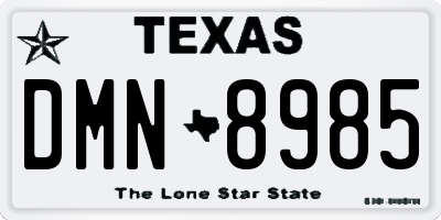 TX license plate DMN8985