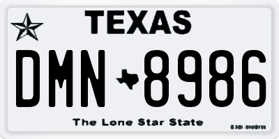 TX license plate DMN8986