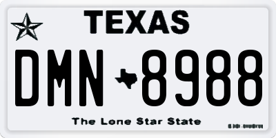 TX license plate DMN8988