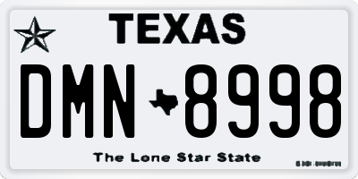 TX license plate DMN8998