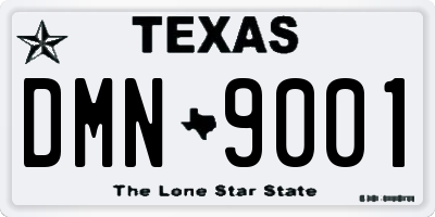 TX license plate DMN9001