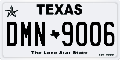 TX license plate DMN9006