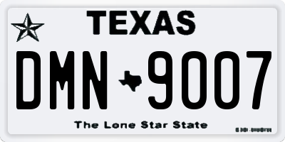 TX license plate DMN9007