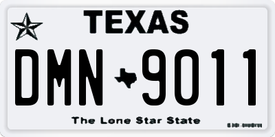 TX license plate DMN9011