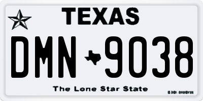TX license plate DMN9038