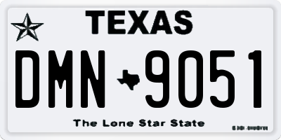 TX license plate DMN9051