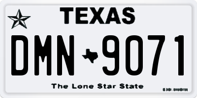 TX license plate DMN9071