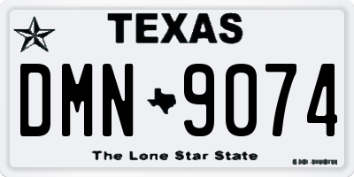 TX license plate DMN9074