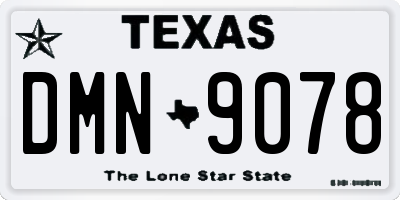TX license plate DMN9078