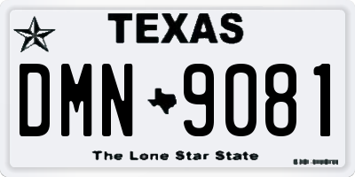 TX license plate DMN9081