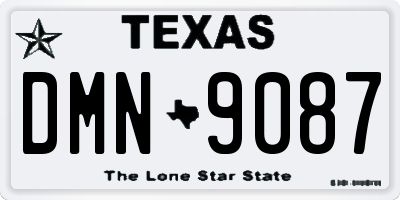 TX license plate DMN9087