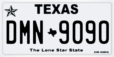 TX license plate DMN9090