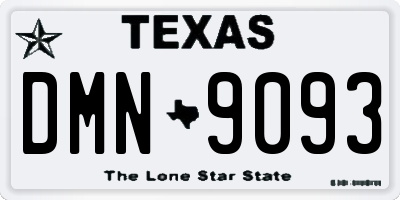 TX license plate DMN9093