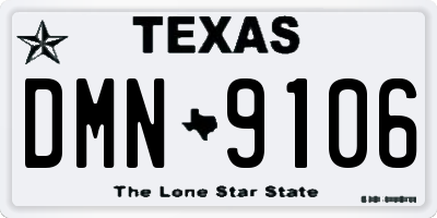 TX license plate DMN9106