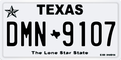 TX license plate DMN9107