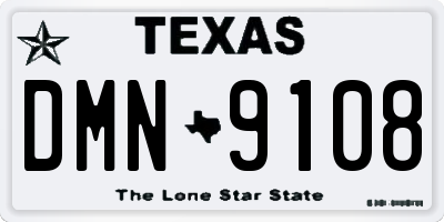 TX license plate DMN9108