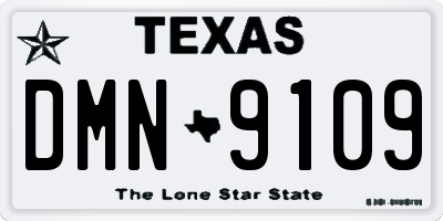 TX license plate DMN9109