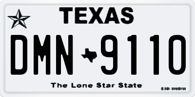 TX license plate DMN9110