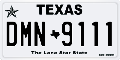 TX license plate DMN9111